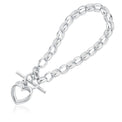 Sterling Silver Belcher & Heart Connections Bracelet