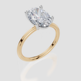 9ct Yellow Gold Oval Cut 3.00 Carat of Lab-Grown Diamond Ring