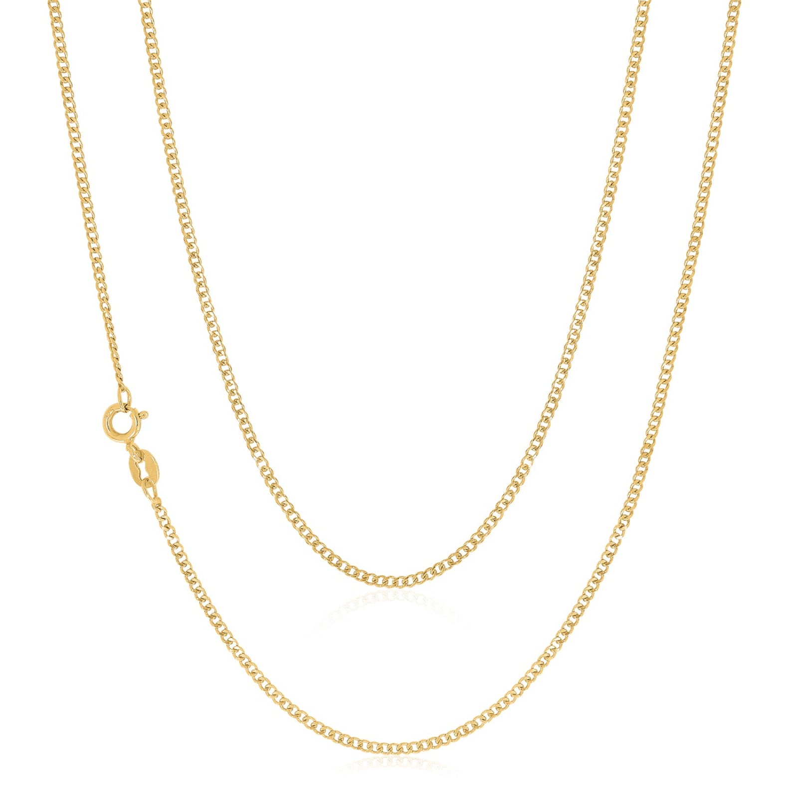 9ct Yellow Gold Silver Filled 45cm Curb Chain