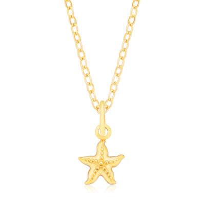 9ct Yellow Gold Silver Filled Star Fish Pendant