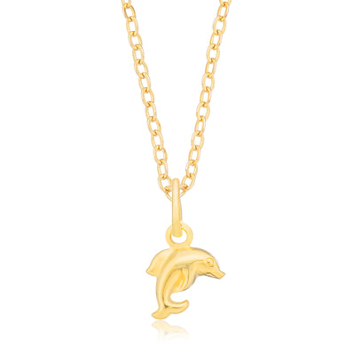 9ct Yellow Gold Silver Filled Dolphin Pendant