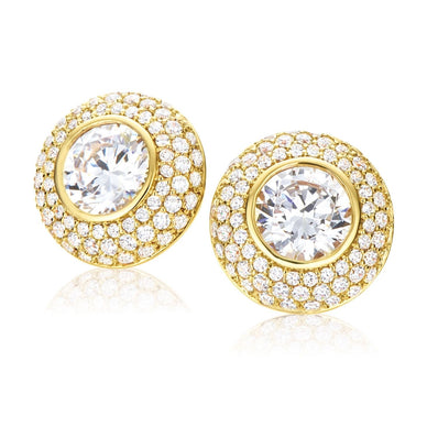 Hush 9ct Yellow Gold 2.00 Carat tw Diamond Simulants Bezel Earrings