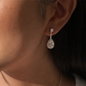 KISS Cubic Zirconia Round Cut & Sterling Silver Pear Earrings
