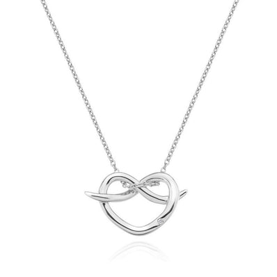 Stainless Steel Heart Diamond Infinite Heart Necklace