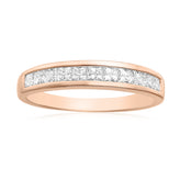 HUSH 9ct Rose Gold Princess Cut 0.50 Carat tw Diamond Simulants Ring