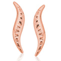 9ct Rose Gold Waved/Cut Earrings