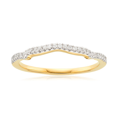 Paris 14ct Yellow Gold Round Brilliant Cut with 0.14 CARAT tw of Diamonds Ring