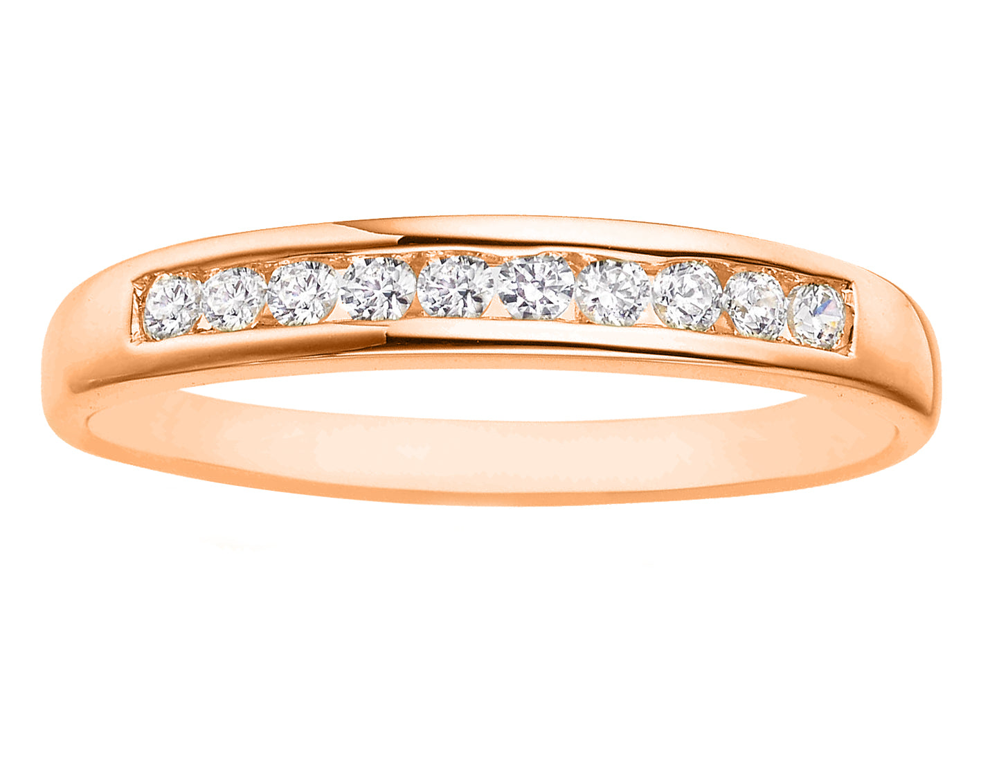 Hush 9ct Rose Gold Round Cut 0.25 Carat tw Ring