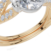 18ct Yellow Gold Oval Cut 2.30 Carat tw of Lab-Grown Diamonds Ring and 18ct Yellow Gold 0.28 Carat tw of Lab-Grown  Diamonds Band