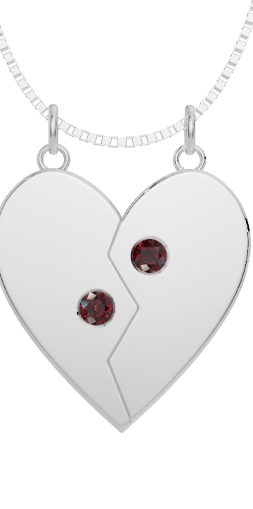 Personalised 2 Birthstones Break Pendant