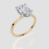 9ct Yellow Gold Oval Cut 3.00 Carat of Lab-Grown Diamond Ring