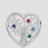 Personalised 5 Birthstones Heart Tree Pendant
