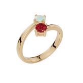 Personalised 2 Birthstones Ring