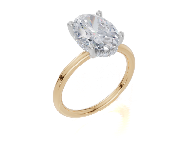 9ct Yellow Gold Oval Cut 3.10 Carat tw of Lab-Grown Diamonds Ring