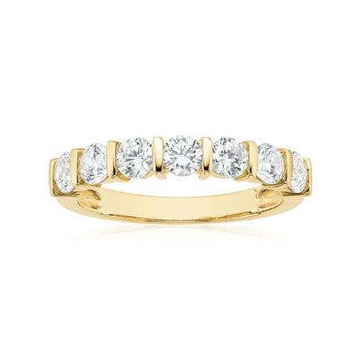 Hush 9ct Yellow Gold Round Cut 1.25 Carat tw Diamond Simulants Ring