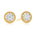 9ct Yellow Gold Round Cut 0.20 Carat tw Diamond Earrings