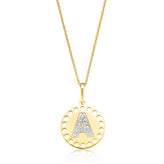 9ct Yellow Gold & Diamond Set Initials Pendant