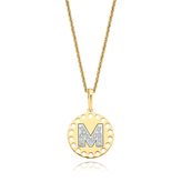 9ct Yellow Gold & Diamond Set Initials Pendant