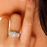 HUSH 9ct Yellow Gold Round Brilliant Cut with 1.25 CARAT tw of Diamond Simulants Ring