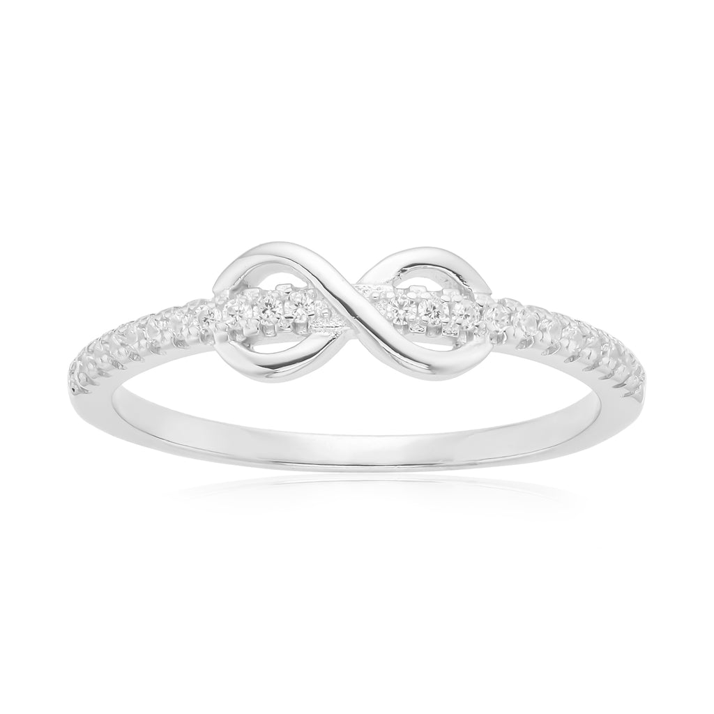 Sterling Silver Cubic Zirconia Infinity Stacker Ring