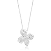 10ct White Gold Round Brilliant Cut 0.33 Carat tw Diamond Flower Pendant