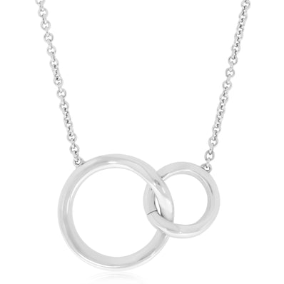 Sterling Silver 45-50 cm Double Link Circle Necklace