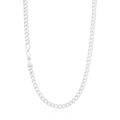 Sterling Silver 55cm Curb Bevel Chain