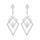 Sterling Silver Cubic Zirconia Chandelier Drop Earrings