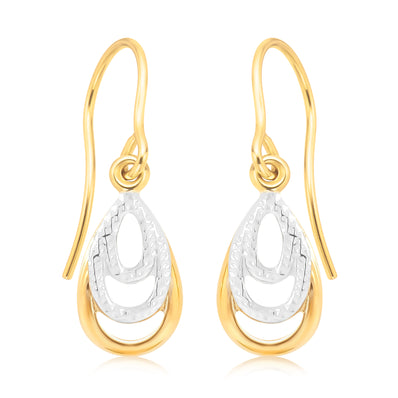 9ct Yellow Gold Tear Dop Earrings
