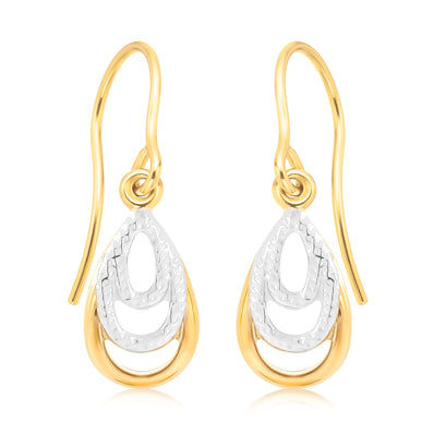 9ct Yellow Gold Tear Dop Earrings