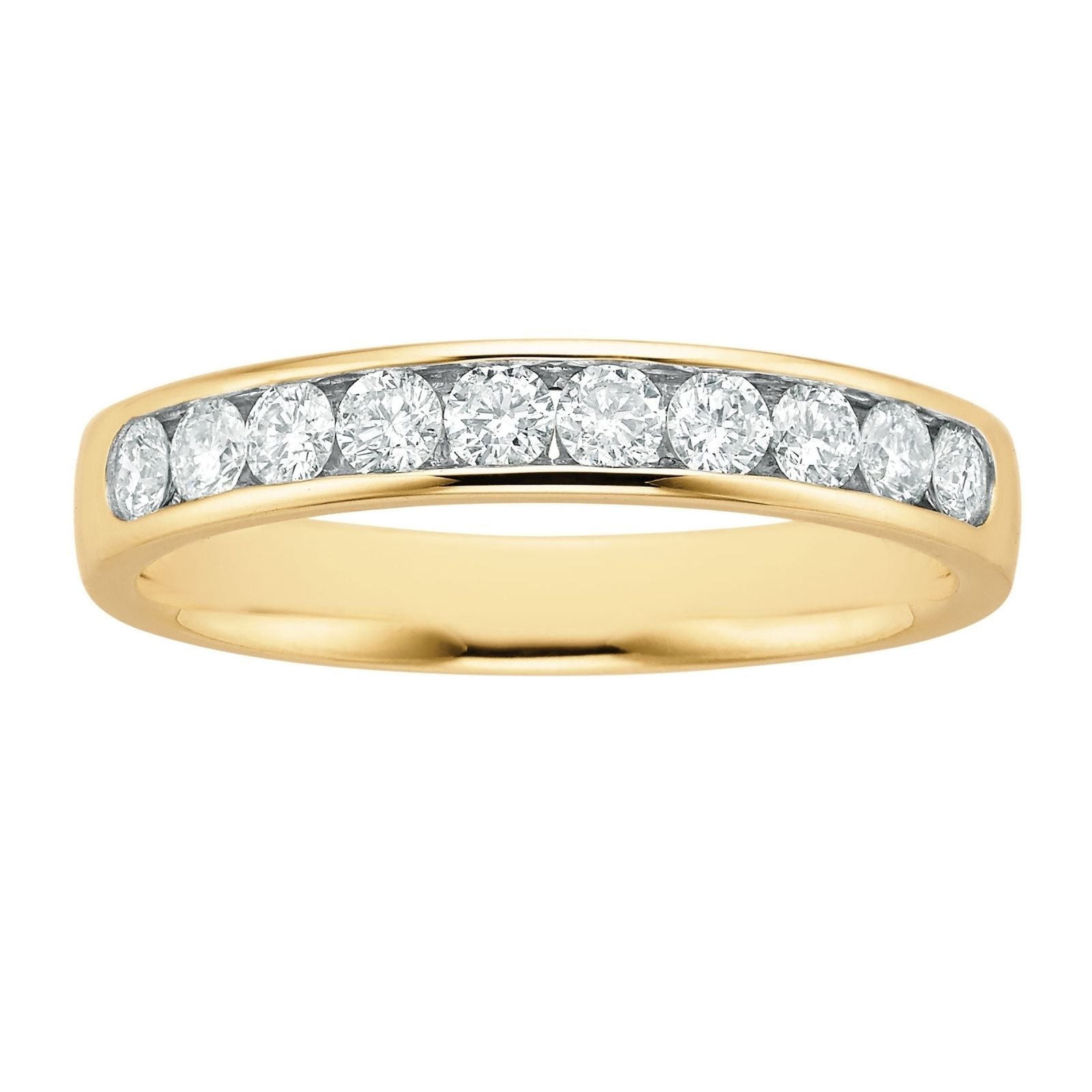 9ct Yellow Gold Round Cut 0.50 Carat tw Diamond Ring