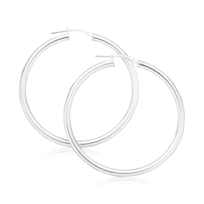 Sterling Silver40x3 mm  Hoop Earrings
