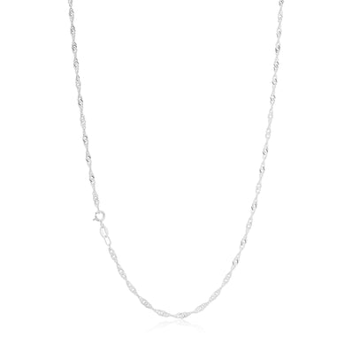 Sterling Silver 55cm Singapore Twist Chain