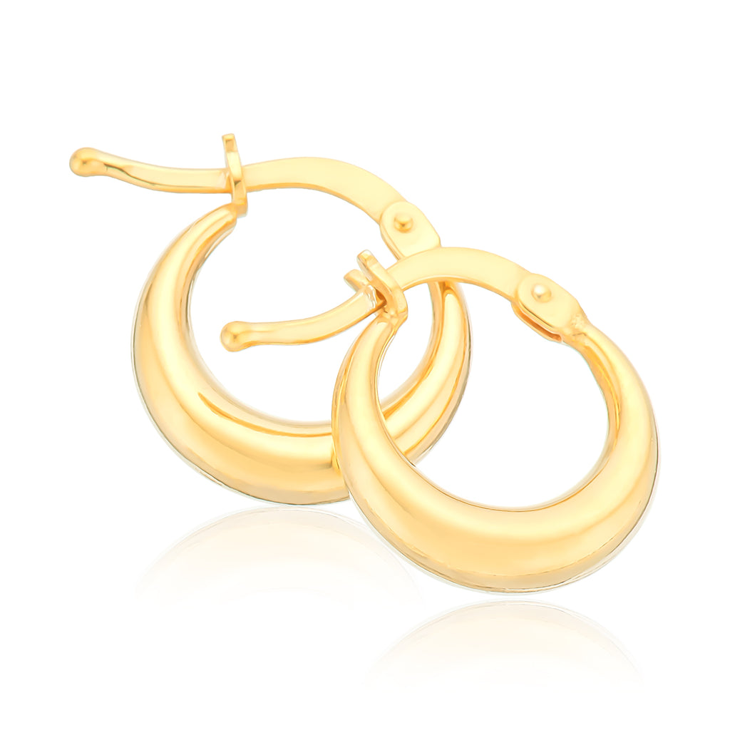 9ct Yellow Gold Silver Filled Creole Hoop Earrings