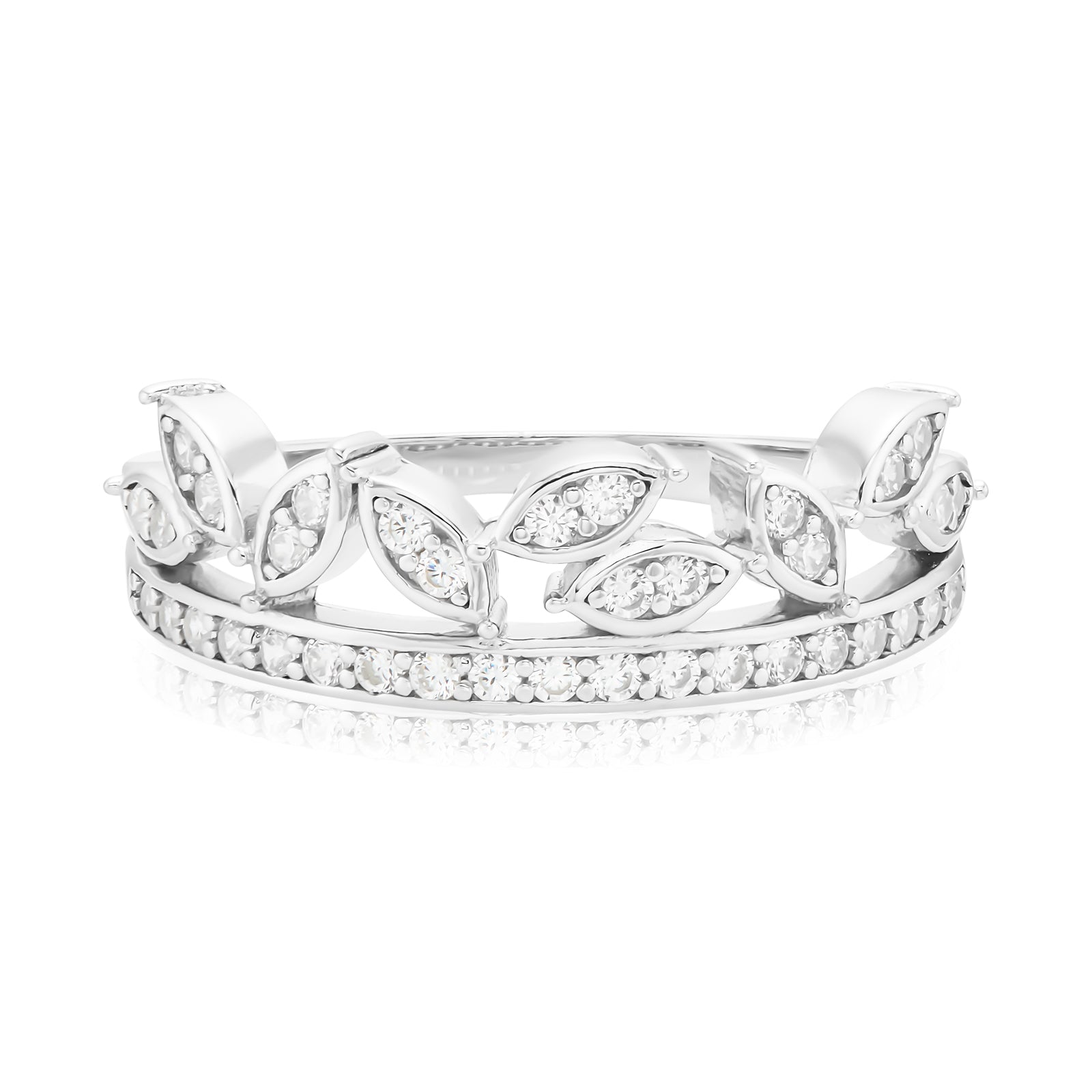Sterling Silver Round Cut White Cubic Zirconia Rings