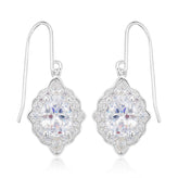 Sterling Silver White Cubic Zirconia Drop Earrings