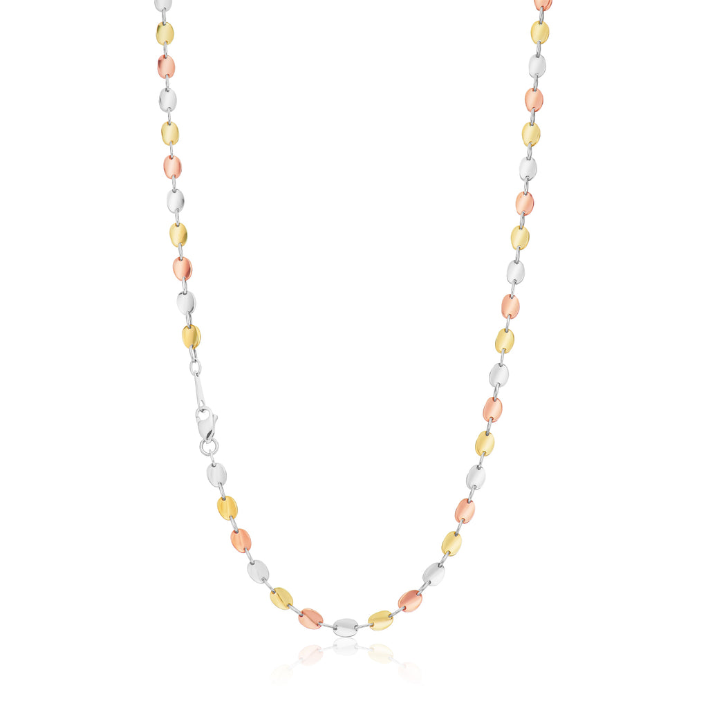 9ct Three Tone 50cm Fancy Necklace Zamels