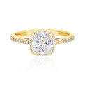 9ct Yellow Gold Round Cut Wheat Cubic Zirconia Ring