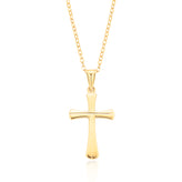 9ct Yellow Gold Diacut Cross Pendant