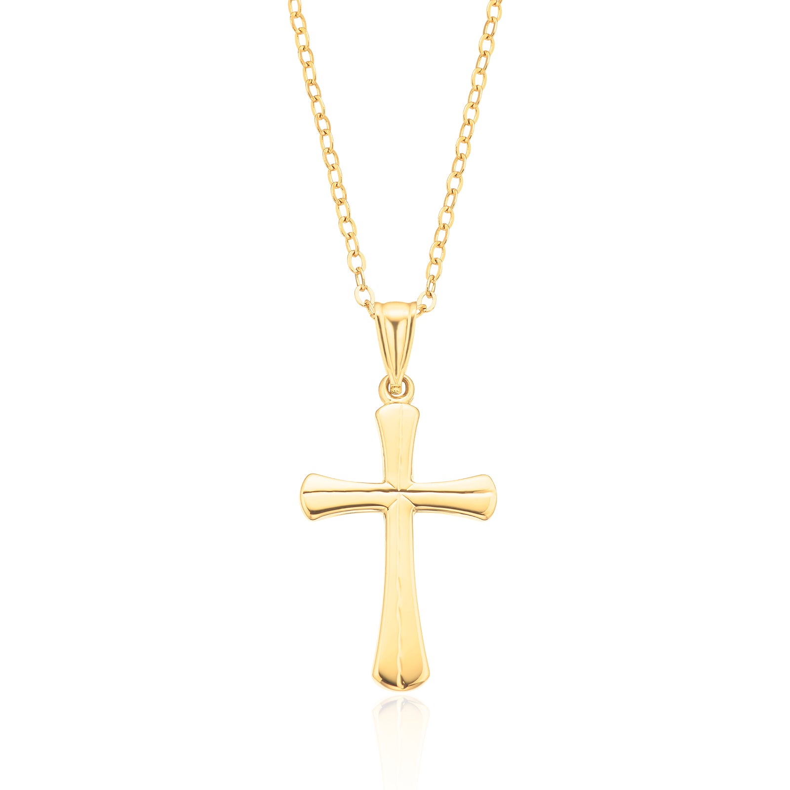 9ct Yellow Gold Diacut Cross Pendant