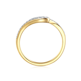 9ct Yellow and White Gold Round Brilliant Cut 0.40 Carat tw Diamond Ring Set