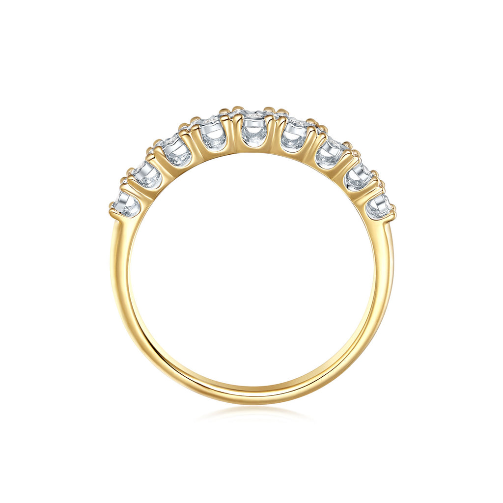 9ct Yellow and White Gold Round Brilliant Cut 0.34 Carat tw Diamond Bridal Set