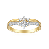 9ct Yellow Gold Round Cut 0.20 Carat tw Diamond Dress Ring
