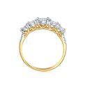 9ct Yellow and White Gold Round Brilliant Cut 0.34 Carat tw Diamond Dress Ring