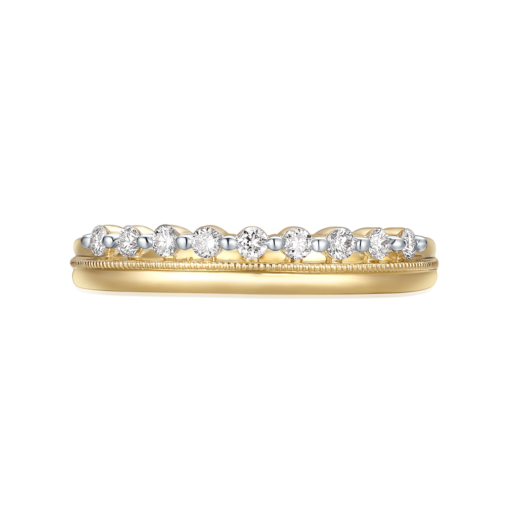 9ct Yellow Gold Round Cut 0.17 Carat tw Diamond Dress Ring
