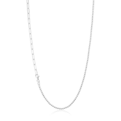 Sterling Silver 45cm Ball Long Curb Necklace