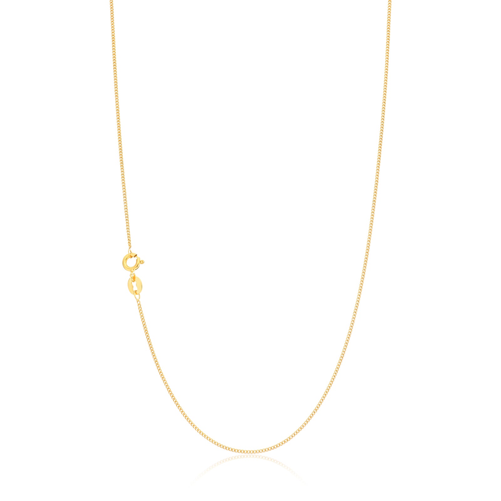 9ct Yellow Gold Silver Filled 45cm 30 Gauge Curb Chain