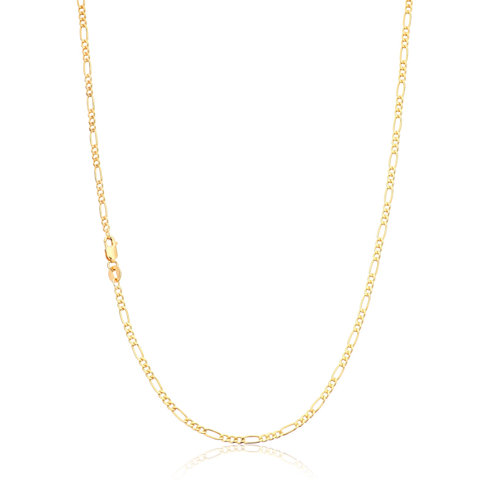 9ct Yellow Gold Silver Filled 50cm 1:3 Figaro Chain