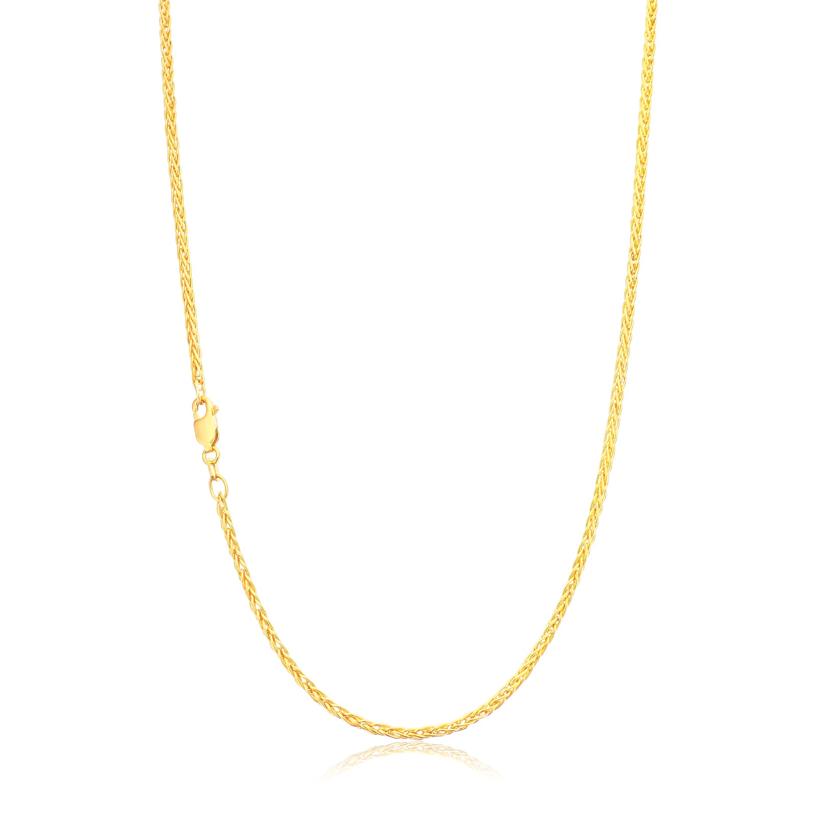 9ct Yellow Gold Silver Filled 50cm Foxtail Chain