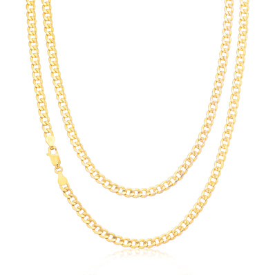 9ct Yellow Gold Silver Filled 55cm 100 Gauge Curb Chain